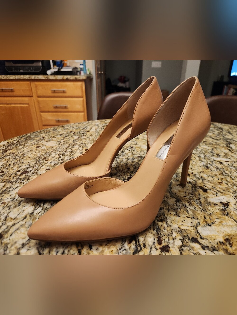 INC Classic Pointed-Toe D'Orsay Pumps in Nude, Size 7.5